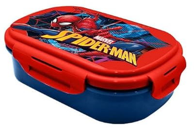 HOVUK Marvel Spiderman Boîte à déjeuner de 20 cm, boîte à sandwich pour enfants garçons avec 2 compartiments, passe au micro-ondes et au lave-vaisselle 3 ans et plus