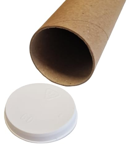 Wegmann Versandhülse rund, DIN A1, Versandrolle für Zeichnungen, Poster, Bilder, braun, mit Deckel, (63x6cm)