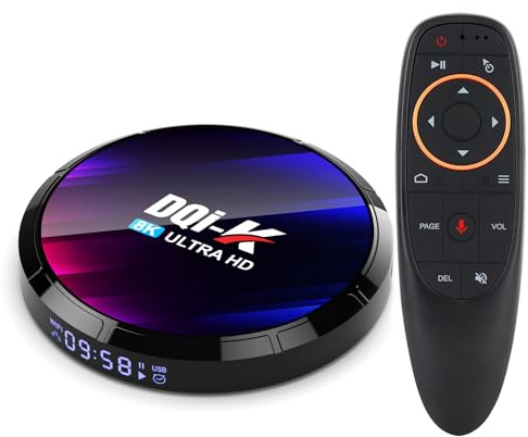 DQi-K 2024 New H96MAX 4GB 64GB Android 13 TV BOX Con giroscopio Telecomando vocale RK3528 Quad-Core 64bit Supporto 8K 3D Wi-FI 6 2.4G/5.8G BT 5.0 HDR Android Box