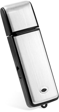 Helterfolg Registratore vocale digitale 8GB, registratore vocale ad attivazione vocale con riduzione del rumore, registratore digitale ricaricabile tramite USB per conferenze e riunioni (Nero)