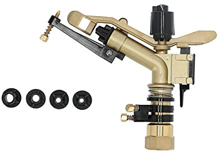 Niiyen Irrigatore Rotante DN25 Irrigatore a Impatto in Ottone Irrigatore a Bilanciere Rotante Irrigatore a Impulsi da Giardino per Prati da Giardino All'aperto