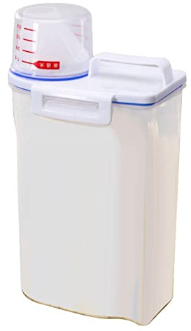 Jiawu Contentore per Risone con Beccuccio e Misurino, Distributore di Riso, Contenitore Ermetico per Cereali A Secco, Contentore Trasparente per Cereali per, Faina (Colore trasparente)