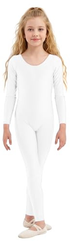 Generisch Costume da Ballo per Bambina, Bambini, Ginnastica a Maniche Lunghe, Tutina, Costume Intero, Tutina da Notte, Jumpsuit, Costume da Balletto, Tuta a Maniche Lunghe, Body, Costume da Balletto