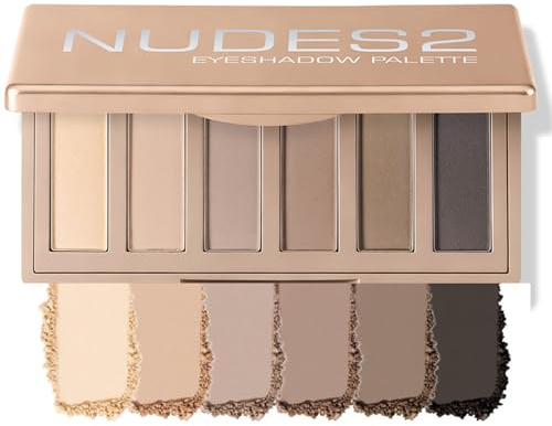 Mini palette de fards à paupières Nude 6 couleurs, ombres à paupières neutres fumées taupe mat et marron, hautement pigmentées, longue durée, formule mélangable, palette de maquillage pour les yeux