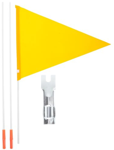 HOODANCOS Bandera de Bicicleta Portátil Amarilla de Fibra de Vidrio Sólida 1 Pieza, Asta Resistente para Seguridad Infantil y Publicidad en Bicicleta, Accesorio para Triciclos y Remolques