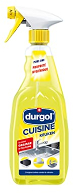 Durgol Küchenreiniger - Spezialreiniger gegen Kalk und Fett für die ganze Küche - entfernt Kalk und Fett, biologisch abbaubar - Französische Version - 1 x 500 ml