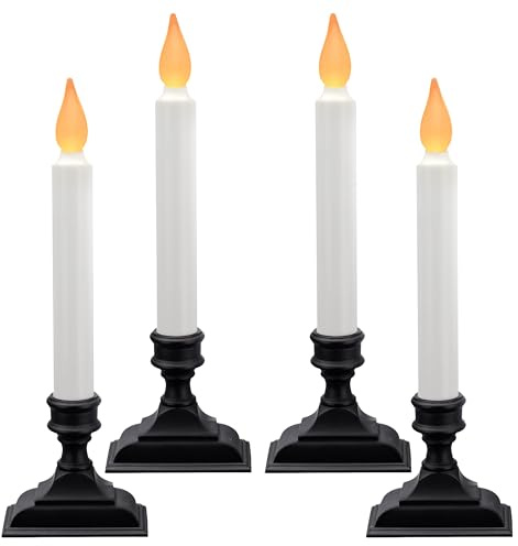 612 Vermont Battery Operated LED Window Candles with Timer, Antique Bronze