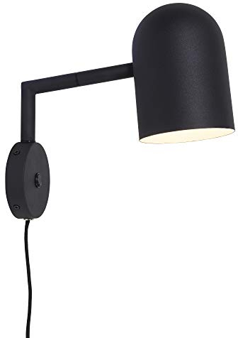 it's about RoMi [DL] Wall lamp Iron Marseille h.26,5cm/Shade Round h.17x12cm, Black