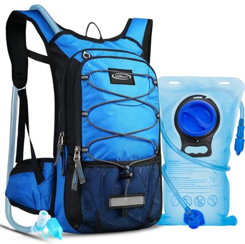 Lunidry 15L Mochila de Hidratación con 3L Bolsa, Mochila Almacenamiento Compartimiento para Running Trail Ciclismo Bicicleta Senderismo, Mochila Hidratación para hombresy Mujeres