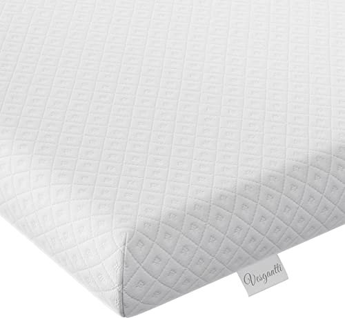 Vesgantti 4 Inch Memory Foam Mattress Topper King Size, Gel & Bamboo Charcoal Infused Bed Topper for Cooling Sleep & Pressure Relieving, with Washable Cover-150 x 200 x 10CM