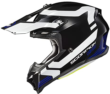 ScorpionEXO VX-16 Format Dual Off-Road Dirt MX Motocross Racing Adult Full Race Helmet with Visor Dot Approved Gloss Blue-LG