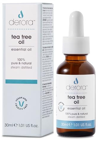 Derora Tea Tree Oil | For Skin, Hair & Nails | Cleansing & Invigorating | 100% Pure & Natural | Antioxidant & Natural Antiseptic | Steam Distilled | All Skin Types | Vegan & Cruelty Free (30ml)