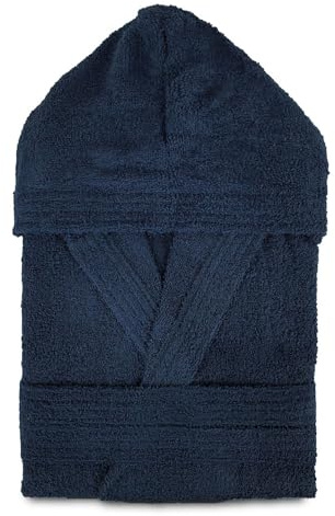 Nada Home Accappatoio Uomo Donna Unisex in Spugna di Cotone 400gr con Cappuccio, Tasche e Cintura – Morbido e Assorbente
