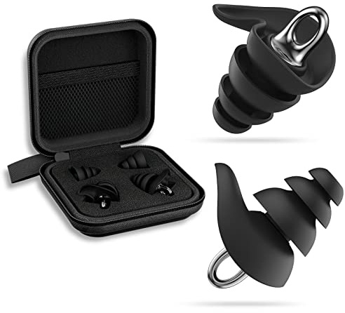 Hearprotek Tappi per le orecchie da Nuoto Adulti, Riutilizzabili Impermeabili Tappi per Orecchie Piscina in Silicone, Vestibilità Personalizzata per Nuoto, Bagno, Doccia, Surf(Nero)