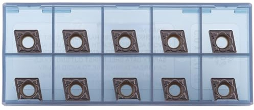 CDBP CNC Carbide Inserts CCMT32.52 ccmt09t308 for Lathe Turning Tool, Tin Coated Lathe Replacement Cutters with Semi-Finishing Chipbreaker, 10 Pcs