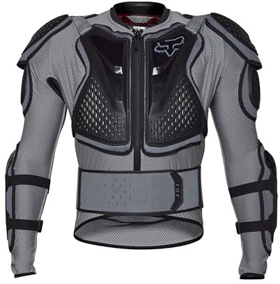 Fox Racing - Chaqueta Titan Sport – Chaqueta Protectora de Motocross de Montaña – Protección Completa, Ventilada, Protector de Espalda Desmontable, Protectores, Motocross, Gris Nube, L