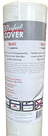 Perfect Cover Super Abdeckvlies – Extra starke Malerfolie & selbstklebendes Abdeckvlies flüssigkeitsdicht – Malervlies für Renovierung, Bau & Bodenschutz – recycelbar (1m x 25m)