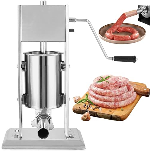 URJWAN Insaccatrice Manuale per Salsicce, Macchina per Insaccatrice Verticale in Acciaio Inossidabile, Macchina per Insaccatrice per Salsicce Fatta in Casa, per Uso Domestico O Commerciale,2L
