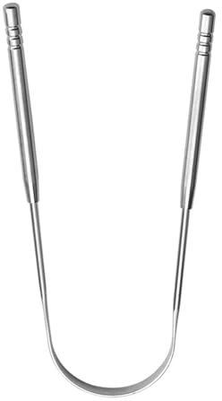 Zungenreiniger aus Edelstahl - Doppelgriff Zungenschaber | Rostfreies Zungenreiniger Schaber Set | Metall Zungenschaber für Mundpflege, Mundgeruch und gute Hygiene