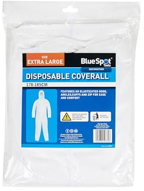 Blue Spot Tools 19774 XL Disposable Coverall (Suitable for People up to 185cm Tall)