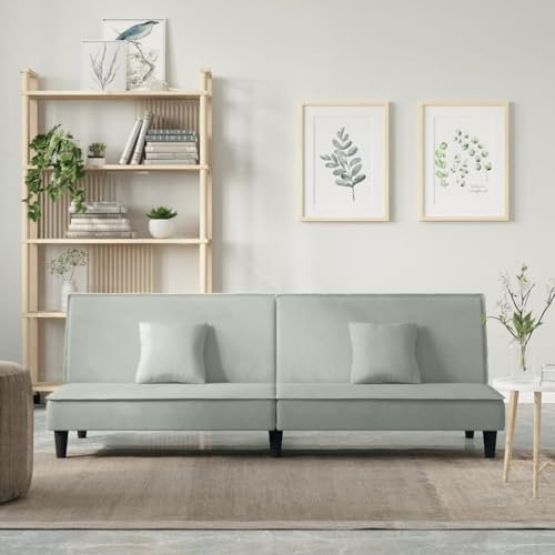 Brokky Schlafsofa Hellgrau Samt Schlafsessel Gästesofa mit Schlaffunktion, Schlafsessel Klappbar für Wohnzimmer Lofts