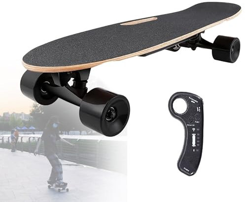 Skateboard Elettrico Con Telecomando, Skateboard Cruiser Per Adulti, Velocità Massima 15 Km, 3 Velocità Regolabili, Leggero E Portatile, Longboard Elettrico Per Adolescenti