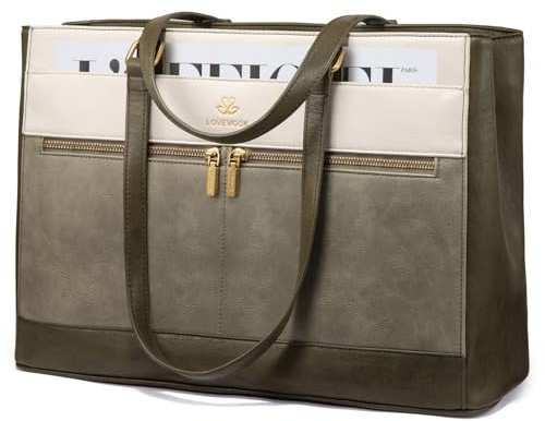 LOVEVOOK Bolso de mano para mujer, bolso de trabajo, bolso de profesor, bolso de la compra, bolso de piel sintética, maletín para mujer, bolso de mano para mujer, bolso de negocios para oficina