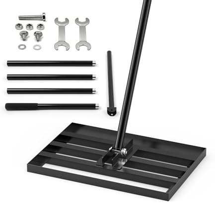 Leveling Rake Rastrello Livellatore per Prato 210 x 43 x 30cm Rastrello Livellatore Prato 2 in 1 Rastrello Pesante per Diffusione Terriccio e Sabbia Finitura Antiruggine per Giardino