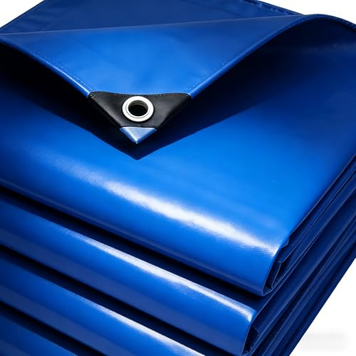 Lona Remolque 150 x 230 cm Máximo Rendimiento - Duradera Resistente a Los Rayos UV Desgarros, Multiusos, Impermeable Lona Protectora Multiusos para Leña, Jardín, Vehículos, Azul