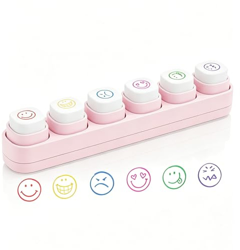 Tampon Soleil Souriant, Tampon Encreur, Tampons Smileys, Tampons Humeur, Tampon Enseignant, Cadeaux pour Enfants, pour Noter Leurs Humeurs(102 * 18.6 * 20MM)
