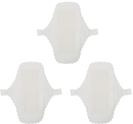 HEANUJJ Compresas Menstruales Reutilizables Cojín Menstrual Lavable y Transpirable de Algodón Blanco, 3 Piezas para Mujeres y Niñas, Adecuado para Necesidades Puerperales