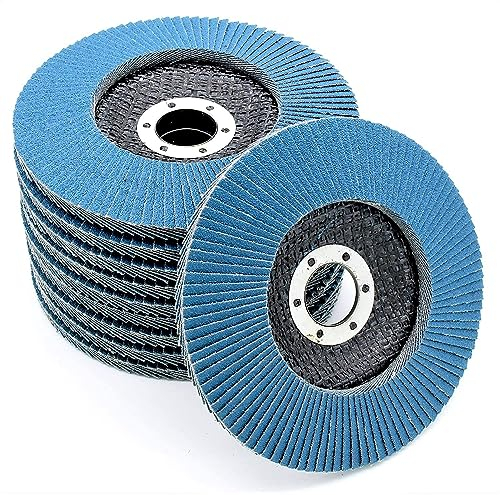 Profi-Fächerscheiben │ blau │ 10 Stück │ Ø 125 mm │ Korn 40 │ Inox │ Schleifscheiben │ Lamellenscheiben │ für Trenn- und Winkelschleifer | by FD-Workstuff