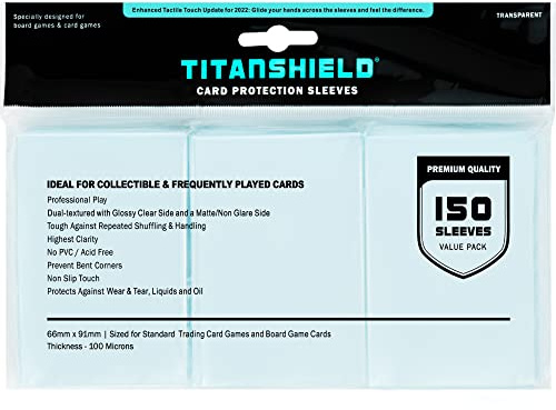 TitanShield Lot de 150 pochettes de protection pour jeux de société et cartes à collectionner pour Magic The Gathering MTG, Pokémon, Baseball Collection