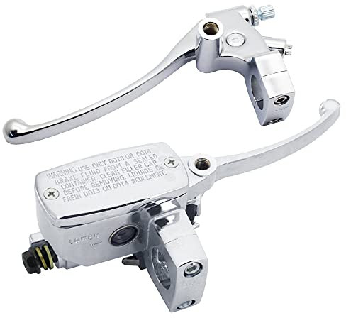 25mm Chrome Motorcycle ATV Handlebar Brake Master Cylinder Clutch Lever Left & Right Set