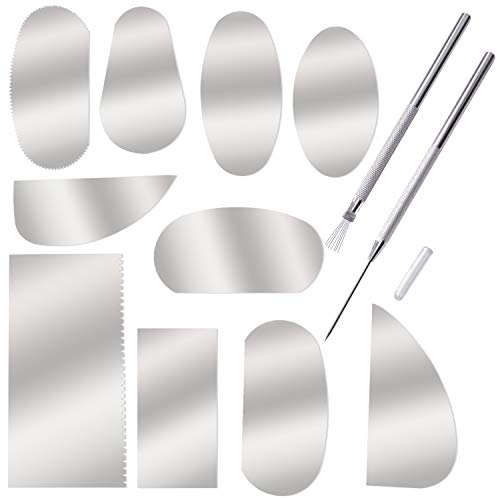 12er Pack Sculpture Pottery Moulding Scraper Cutter mit Ton Keramiknadel und Federdraht Textur Detail Tools Handwerk für die Modellierung von Texturen Modellierung