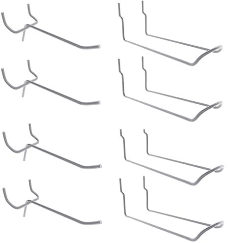 Simon Rack Assortiment de crochets doubles en panneau perforé, 8 pièces, galvanisés