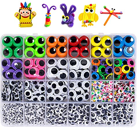 1580pcs Googly Eyes Self Adhesive for Crafts, Craft Sticker Wiggle Eyes with Multi Colored and Sizes for DIY
