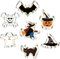Halloween Ausstechformen 7 Stück, Ausstecher Halloween Set Kinder, Edelstahl Plätzchen Ausstecher, Keksausstecher Halloween, Ausstecher zum Backen - Kürbis, Fledermaus, Geist, Katze, Hexe, Hut