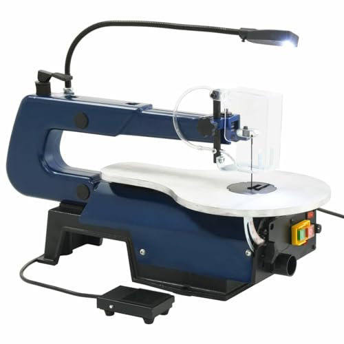 Homgoday Sega Elettrica a Scorrimento con Pedale e Luce a LED 125 W, Mobili per Casa Interno Esterno Soggiorno Camera da Letto