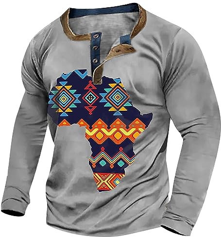 KONG JIMFAN Herren Henleyshirt Weihnachts Tshirt Herren Lustig Hemd Lang Henley Shirt Herren Glitzer Oberteil Herren Mann Geschenk Geburtstag Y2k Tops Gym T Shirt(#2 Gray,XXL)