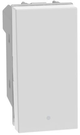 BTICINO MatixGO Comando illuminazione Ottimizzato per luce led 1 modulo Bianco SJW4005F Pulsante basculante 1P NO 10A, 250Vac, illuminabile