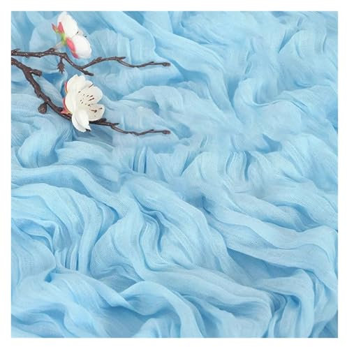 Runner da tavola in garza 10PC Sage Green Cheesecloth Table Runner Gauze Romantic Cheese Cloth Table Runner for Wedding Bridal Party Table Decoration Lavabile Tablerunner(Sky blue,10pcs 90X400cm)