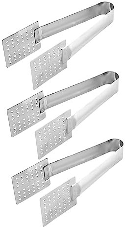 TOPBATHY 6 Stk Teebeutelhalter aus Edelstahl graue Küchenzange Hitzebeständiger Lebensmittelclip Kochzange küchenzange tee zangen Eiswürfelzange Küchengeräte Rostfreier Stahl Silver