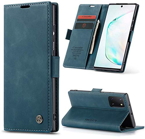 Phernykas Handyhülle für Samsung Galaxy Note 10 Lite Hülle Leder,Magnetische Klapphülle mit kartenfach und Standfunktion Smartphone Schutzhülle Lederhülle Samsung Note 10 Lite Flip Book Case (Blau)