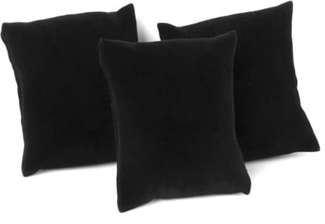 WHAMVOX 5 pcs Black Leather Bracelet Watch Pillow Jewelry Displays Bracelet Bangle Watch Display Holder for Watches Jewelry 8x8x3.5cm Clock Cushion