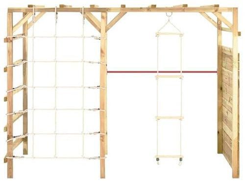 Struttura da arrampicata in legno di pino impregnato 240 x 100 x 170 cm | Attrezzo da gioco per bambini | Durevole e resistente alle intemperie | Ideale per giardino e cortile | Promuovere lo sviluppo