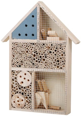 Hôtel de jardin en bois – Cabane de nidification fabriquée à la main, bloc d'habitat à plusieurs chambres | Abri à papillons suspendu, maison de repos pour coccinelles pour de jardin