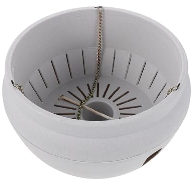 DECOMELODY Vaso Sospeso Autoirrigante in Plastica Bianca, Leggero, per Fiori ed Erbe, per Appartamenti e Uffici, Stile Cestino