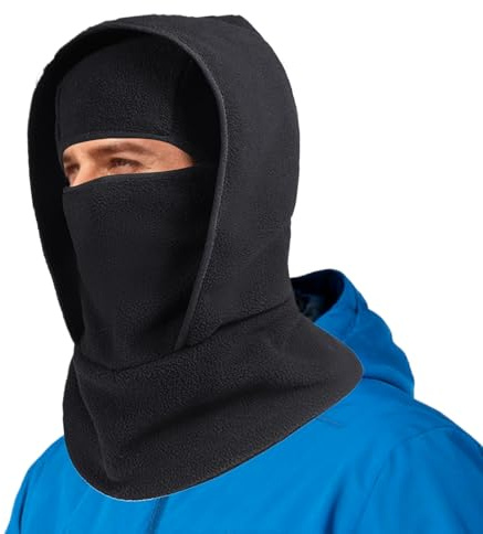 Halsvärmare – elastiskt heltäckande skydd, damask ansiktsöverdrag, multifunktionell ansiktsscarf, lätt skidhals tub, för män kvinnor kostym cykel skidsport utomhusridning klättring, Svart