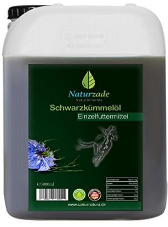 Naturzade Huile de cumin noir pour chevaux et chiens, 5 l, pressée à froid, fraîche, directement du fabricant